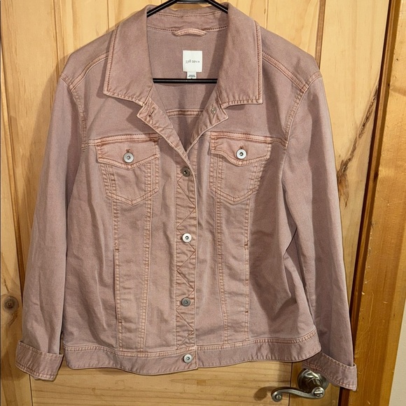 J. Jill Jackets & Blazers - J. Jill Dusty Pink Stretch Denim Jacket